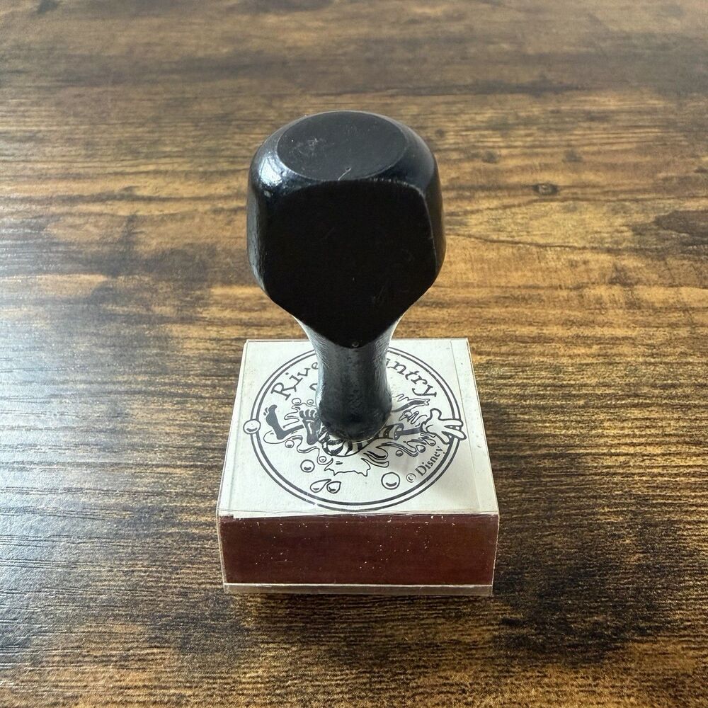 Vintage Disney River Country Rubber Stamp Defunct Park Admin Tool Rare